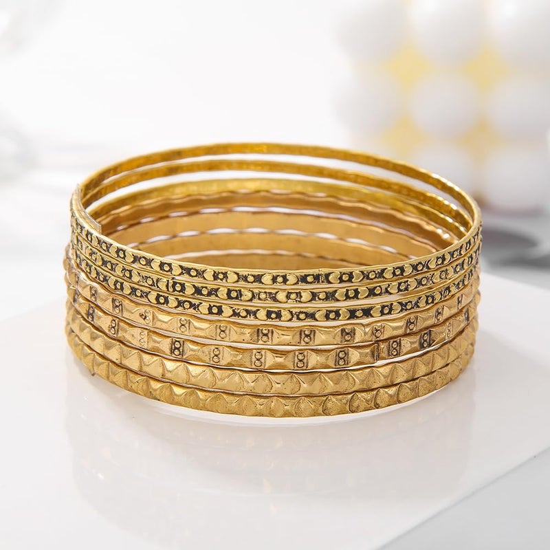 RINTOLER Store 16Pcs Gold Bangle Bracelets for Women - Multi Layer Stackable Textured Bracelets Boho Jewelrys Set. - Image 2
